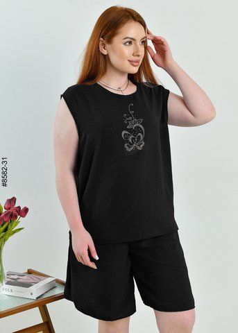 8582-31 Спортивний костюм жіночий креп напівбатал (4 од: 50,52,54,56) 8582-31 фото