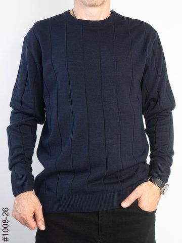 1008-26 Светр чоловічий рубчик синій (4 од: М,L,XL,2XL) 1008-26 фото