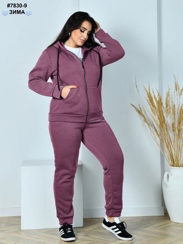 7830-9 Спортивний костюм жіночий малиновий тринитка на флісі (4 од: 52(XL),54(2XL),56(3XL),58(4XL)) 7830-9 фото