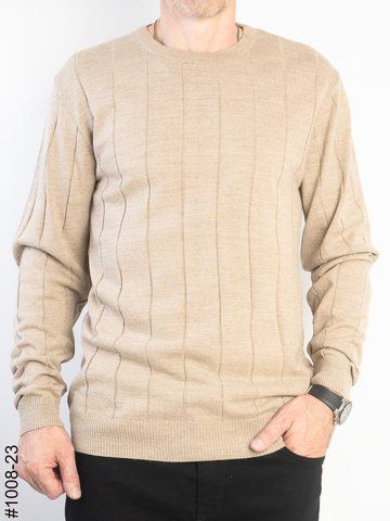 1008-23 Светр чоловічий рубчик бежевий (4 од: М,L,XL,2XL) 1008-23 фото