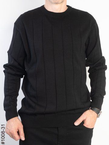 1008-31 Светр чоловічий рубчик чорний (4 од: М,L,XL,2XL) 1008-31 фото