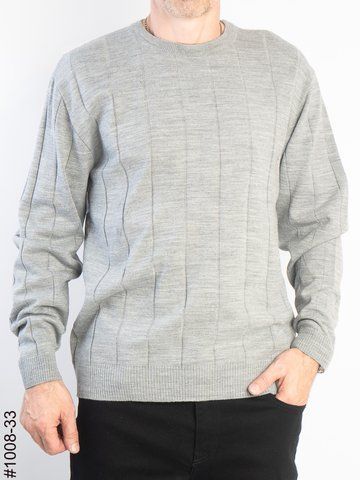 1008-33 Светр чоловічий рубчик сірий (4 од: М,L,XL,2XL) 1008-33 фото