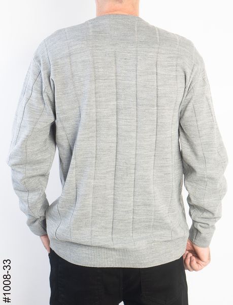 1008-33 Светр чоловічий рубчик сірий (4 од: М,L,XL,2XL) 1008-33 фото