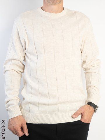 1008-24 Светр чоловічий рубчик кремовий (4 од: М,L,XL,2XL) 1008-24 фото