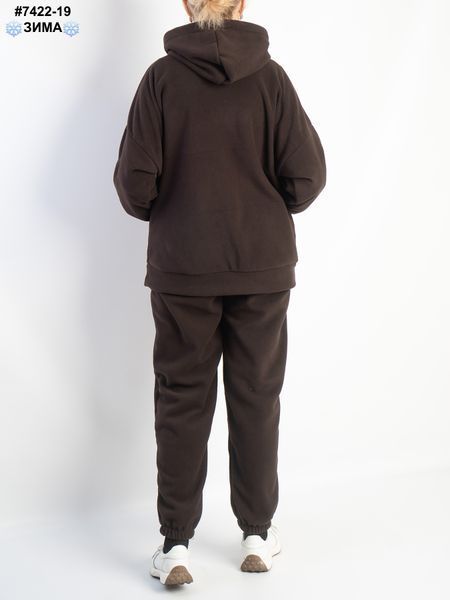 7422-19 Спортивний костюм жіночий коричневий polar фліс (4 од: 52(XL),54(2XL),56(3XL),58(4XL)) 7422-19 фото