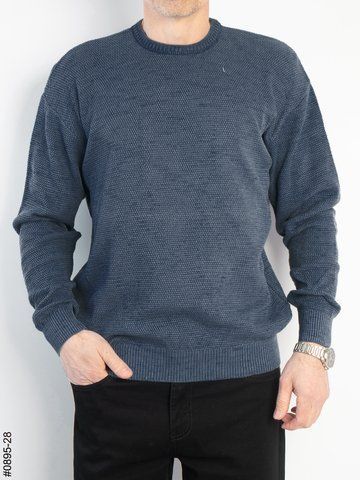 0895-28 Светр чоловічий синій (3 од: L,XL,2XL) 0895-28 фото
