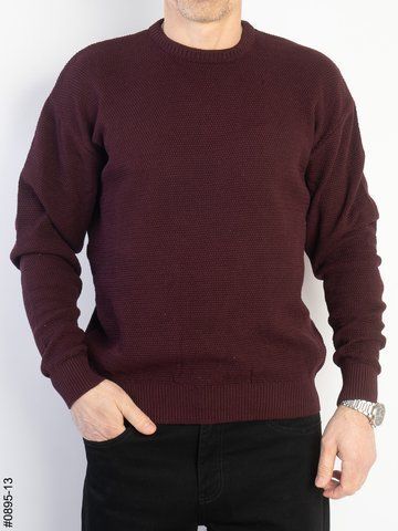 0895-13 Светр чоловічий бордовий (3 од: L,XL,2XL) 0895-13 фото