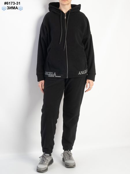 6173-31 Спортивний костюм жіночий чорний polar фліс (4 од: 50(L),52(XL),54(2XL),56(3XL)) 6173-31 фото