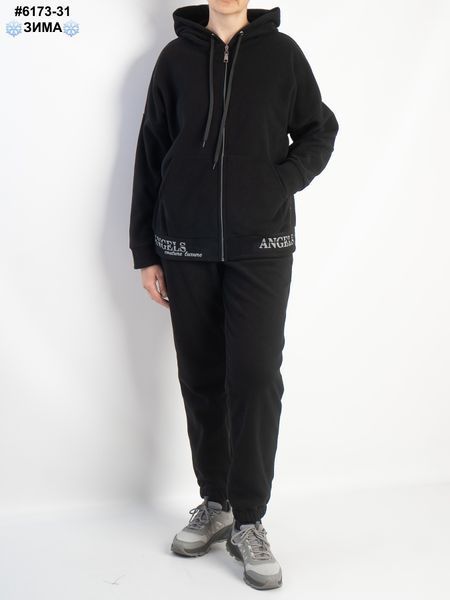 6173-31 Спортивний костюм жіночий чорний polar фліс (4 од: 50(L),52(XL),54(2XL),56(3XL)) 6173-31 фото